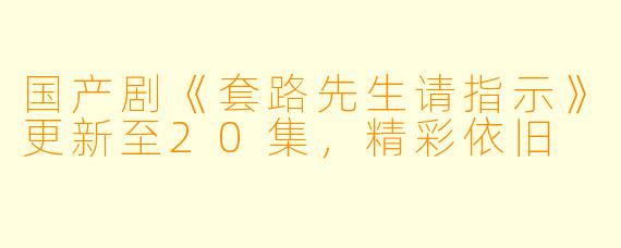 国产剧《套路先生请指示》更新至20集,精彩依旧