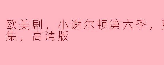 欧美剧，小谢尔顿第六季，更新至22集，高清版