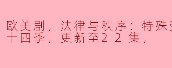 欧美剧，法律与秩序：特殊受害者第二十四季，更新至22集，