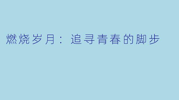 燃烧岁月：追寻青春的脚步