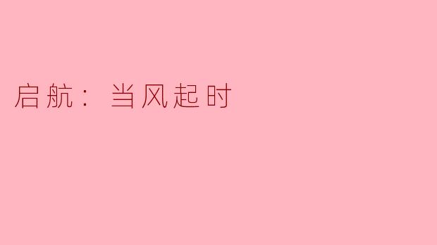 启航：当风起时