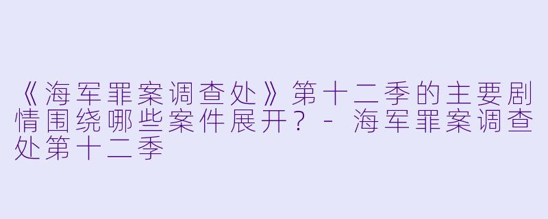 《海军罪案调查处》第十二季的主要剧情围绕哪些案件展开？-海军罪案调查处第十二季