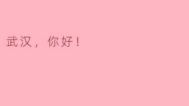 "武汉，你好！"这句话有什么特别的含义吗？