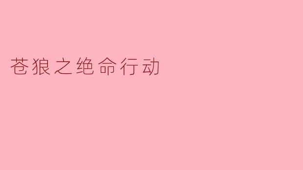 苍狼之绝命行动
