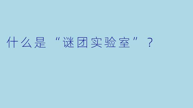 什么是“谜团实验室”?