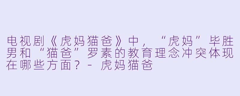 电视剧《虎妈猫爸》中,“虎妈”毕胜男和“猫爸”罗素的教育理念冲突体现在哪些方面?