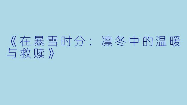 《在暴雪时分：凛冬中的温暖与救赎》