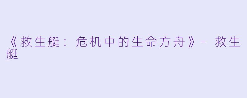 《救生艇：危机中的生命方舟》