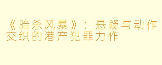 《暗杀风暴》：悬疑与动作交织的港产犯罪力作