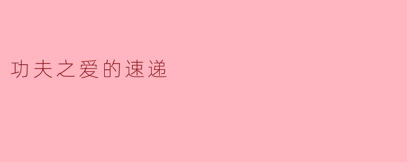 功夫之爱的速递
