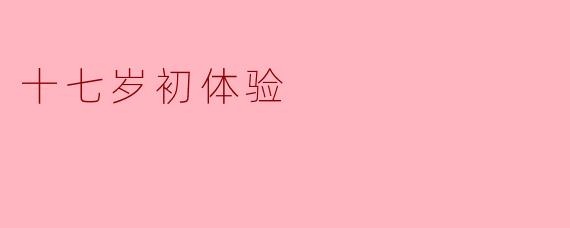 十七岁初体验