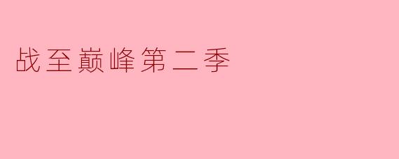 战至巅峰第二季