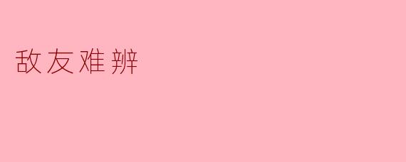 敌友难辨