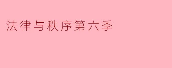 法律与秩序第六季