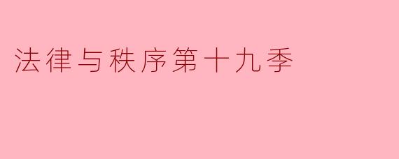 法律与秩序第十九季