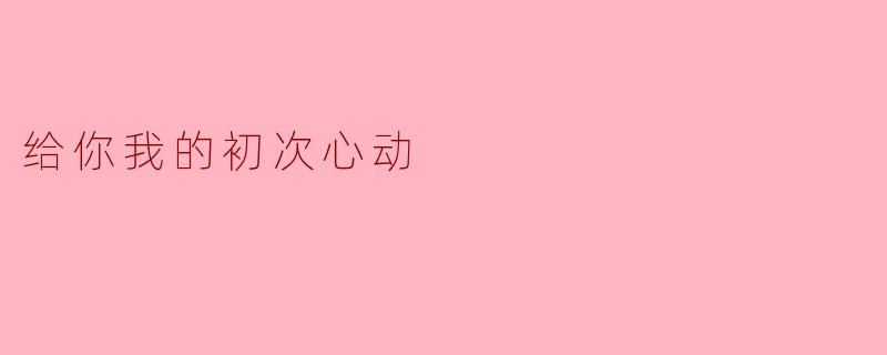 《给你我的初次心动》