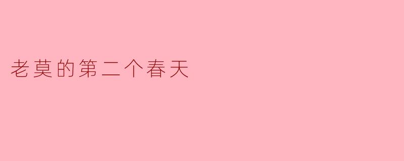 老莫的第二个春天