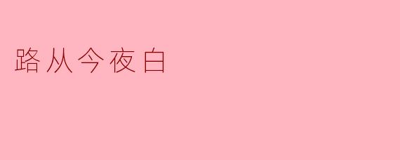 《路从今夜白》这部作品的核心情感主题是什么？
