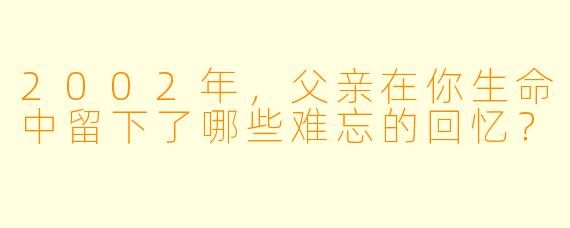 2002年，父亲在你生命中留下了哪些难忘的回忆？
